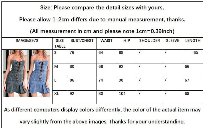 Low Waist Rope Tube Top Denim Dress Women