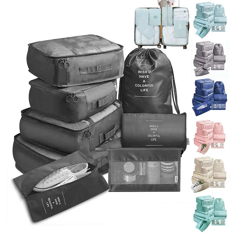 8-piece Set Luggage Divider Bag Travel Storage Clothes Underwear Shoes Organizer Packing Cube Bag - Beyond Trends Hub 