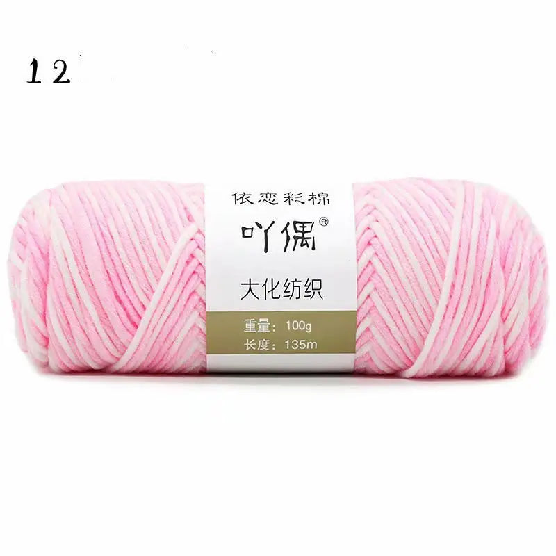 8 Strands Of Gradient Milk Cotton Wool Hand-knitted Medium Thick Beyond Trends Hub