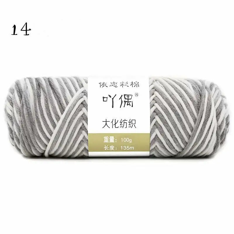 8 Strands Of Gradient Milk Cotton Wool Hand-knitted Medium Thick Beyond Trends Hub
