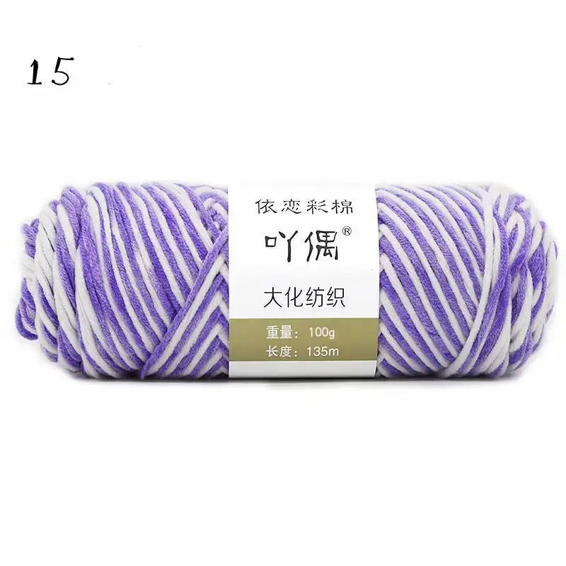8 Strands Of Gradient Milk Cotton Wool Hand-knitted Medium Thick Beyond Trends Hub