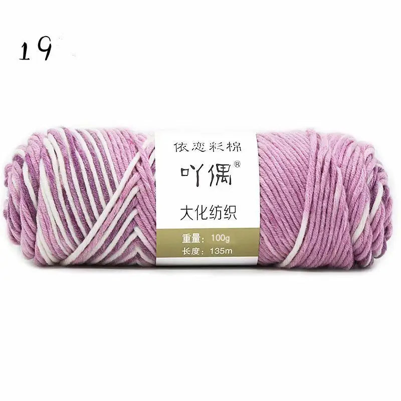 8 Strands Of Gradient Milk Cotton Wool Hand-knitted Medium Thick Beyond Trends Hub