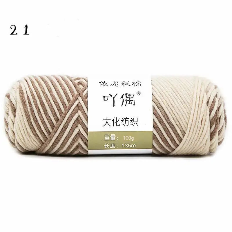 8 Strands Of Gradient Milk Cotton Wool Hand-knitted Medium Thick Beyond Trends Hub