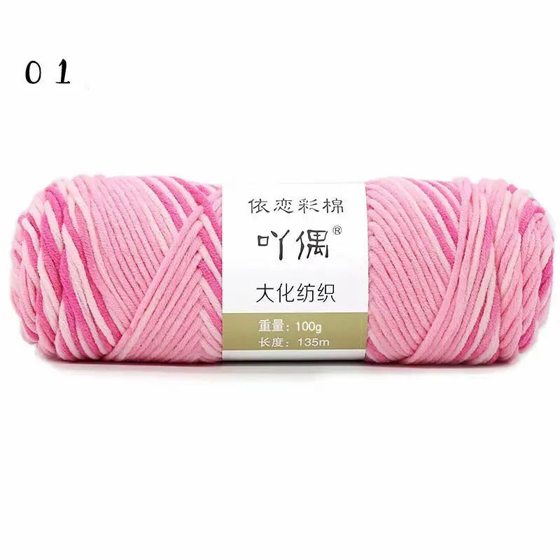 8 Strands Of Gradient Milk Cotton Wool Hand-knitted Medium Thick Beyond Trends Hub