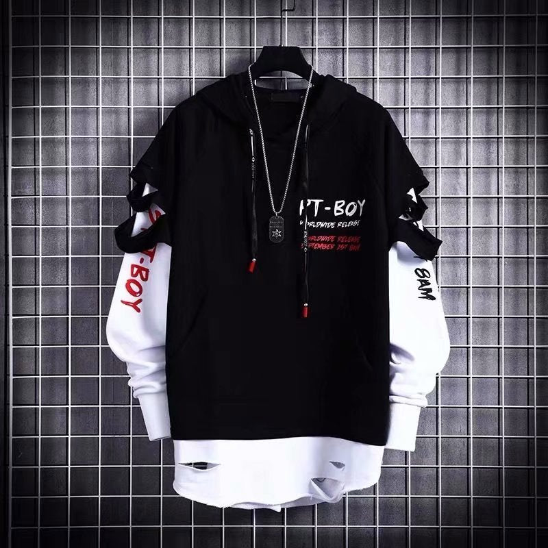 Sweatshirt Men's Korean Style Trendy Loose Hooded Top Clothes