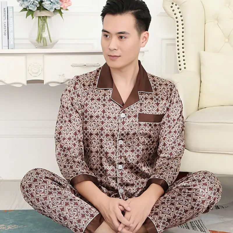Silk Long Sleeve Men’s Pajamas