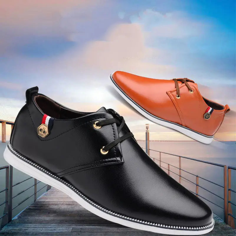 Men’s Breathable Leather Shoes With Cow Tendons And Soft Soles