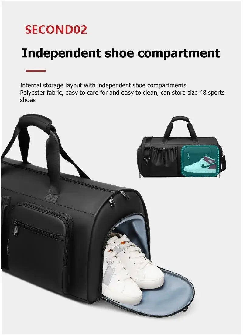 High Quality Waterproof Suit Bag For Men Large Capacity Travel Bag With Shoe Compartment Dry And Wet Separation Travel