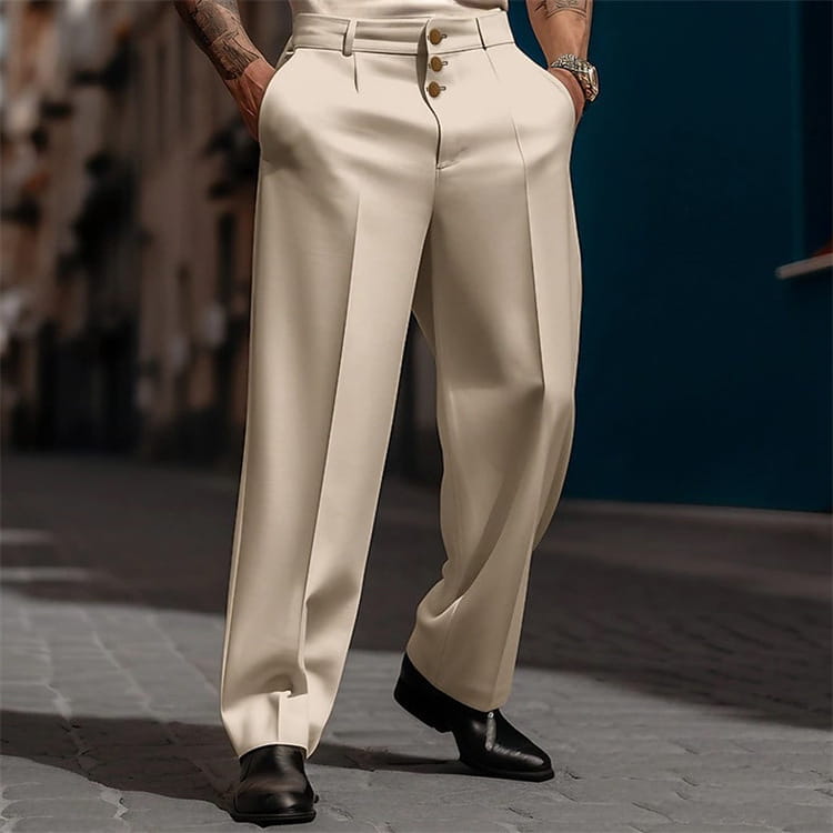 Men’s Formal Wear Button Comfortable Trousers