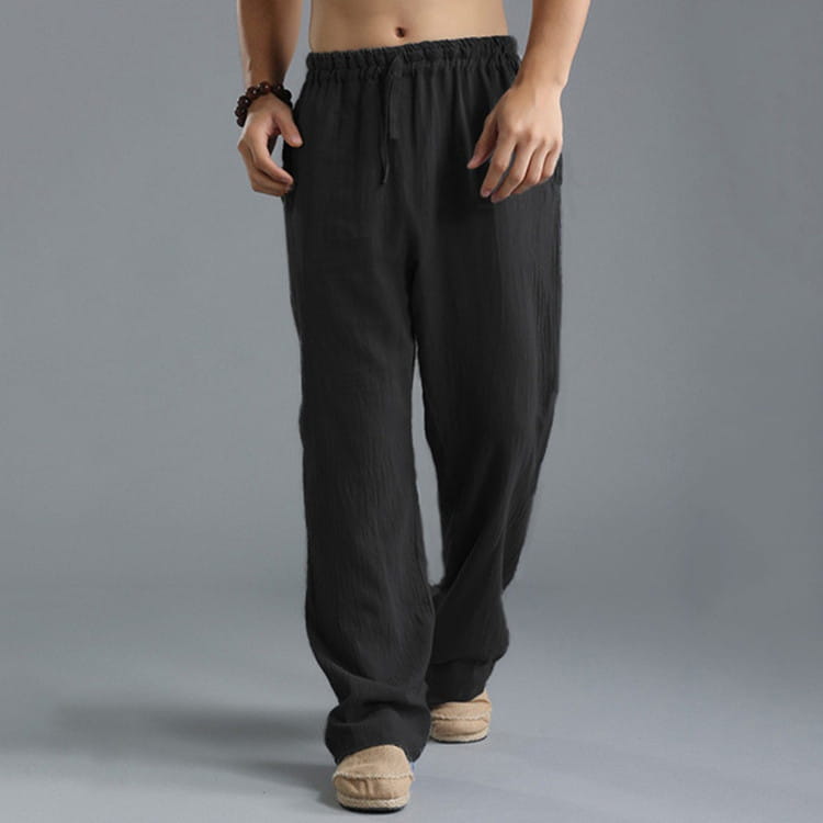 Men’s Breathable Linen Loose Casual Sports Pants