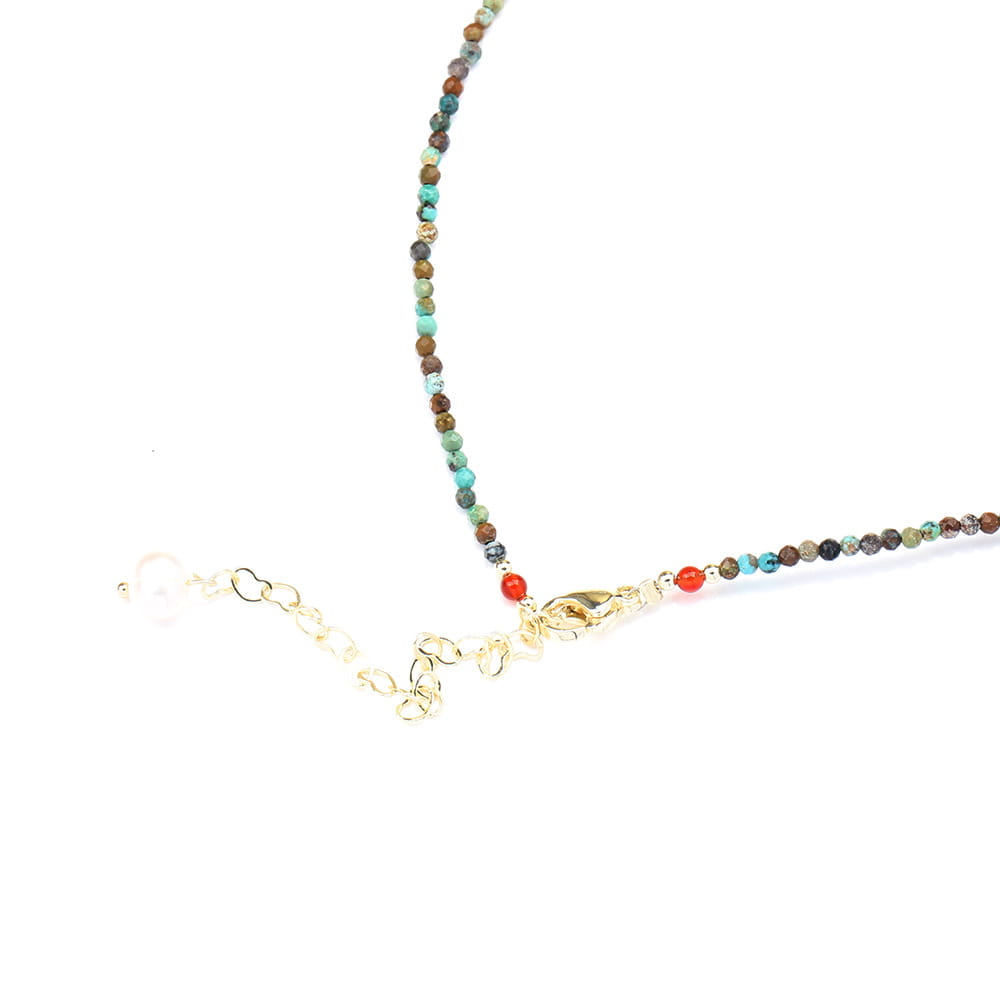 New Cute Simple Broken Silver Necklace Natural Pearl Pendant Colourful Beads Collarbone Chain Women’s Accessories