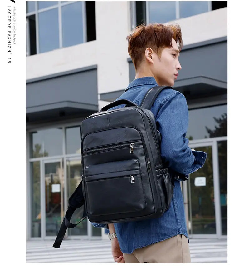 Multi-functional Retro Leather Backpack