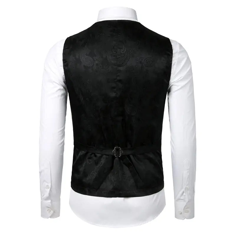 Gold Steampunk Vest Men Suit Gilet Homme Wedding Sleeveless
