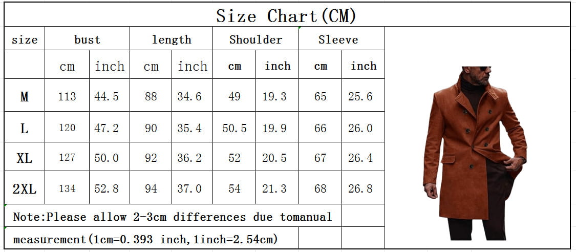 New Plus Size Woolen Coat Men