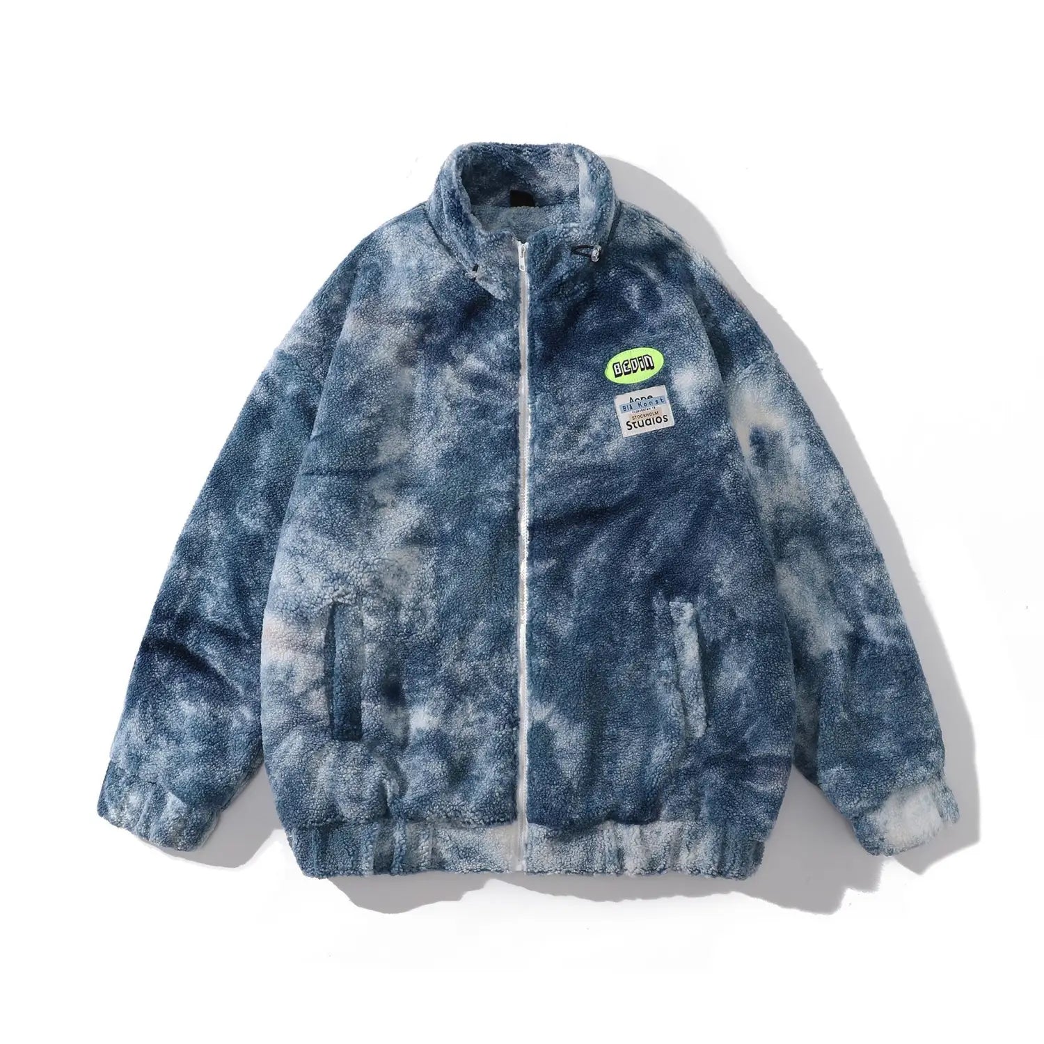 Gradient Tie-dye Lamb Wool Cotton Coat For Men And Women