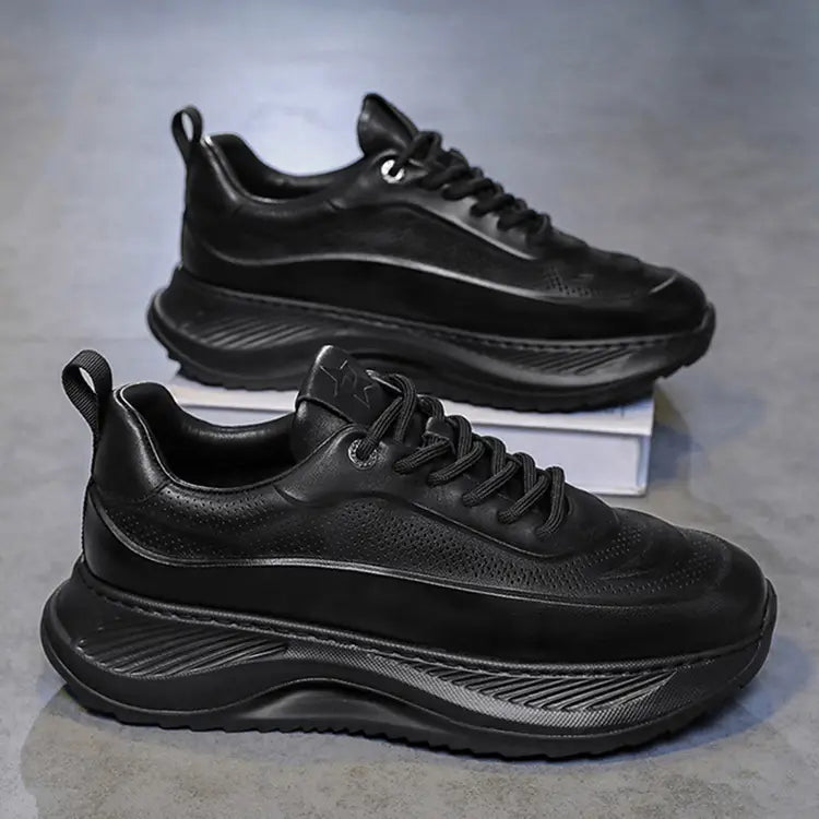 Men’s Thick-soled Sports Shoes Casual Breathable Sneakers Lace-up Dad Shoes Boy