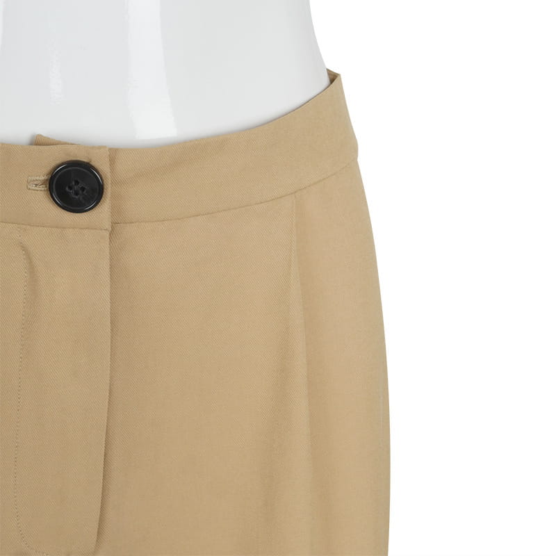 Khaki Women High Waist Loose Trousers