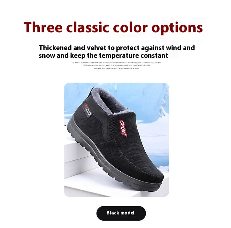 Men’s Shoes Thermal Non-slip Cotton-padded Shoes Casual Slip-on Old Beijing Cloth Shoes