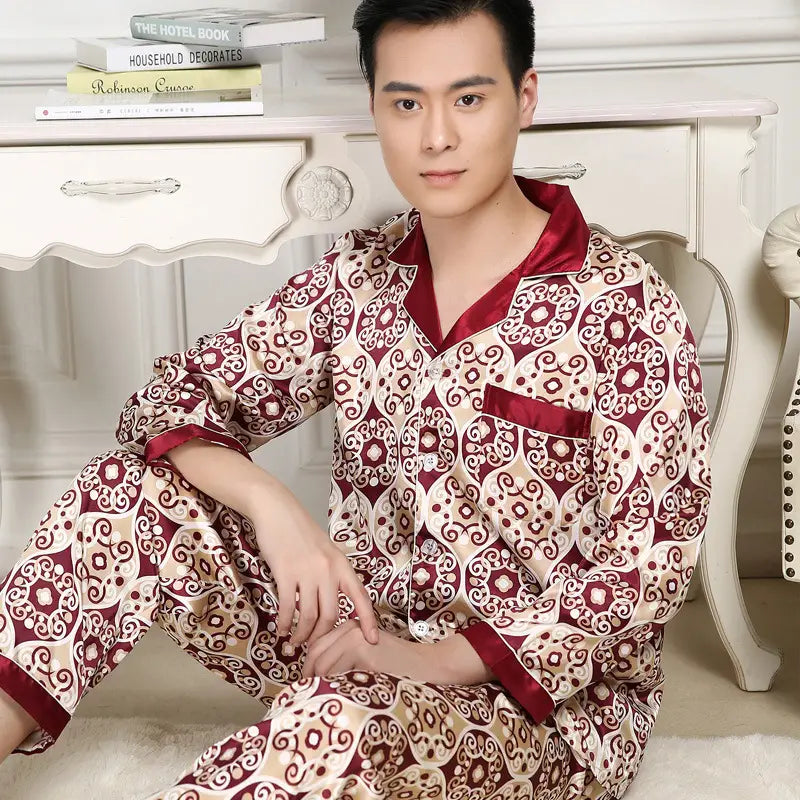 Silk Long Sleeve Men’s Pajamas