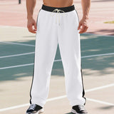Loose Color Contrast Patchwork Straight Wide Leg Sweatpants