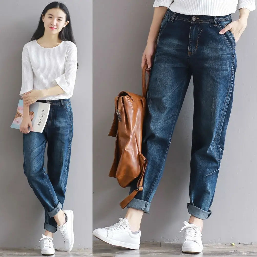 Loose jeans women’s pants feet trousers