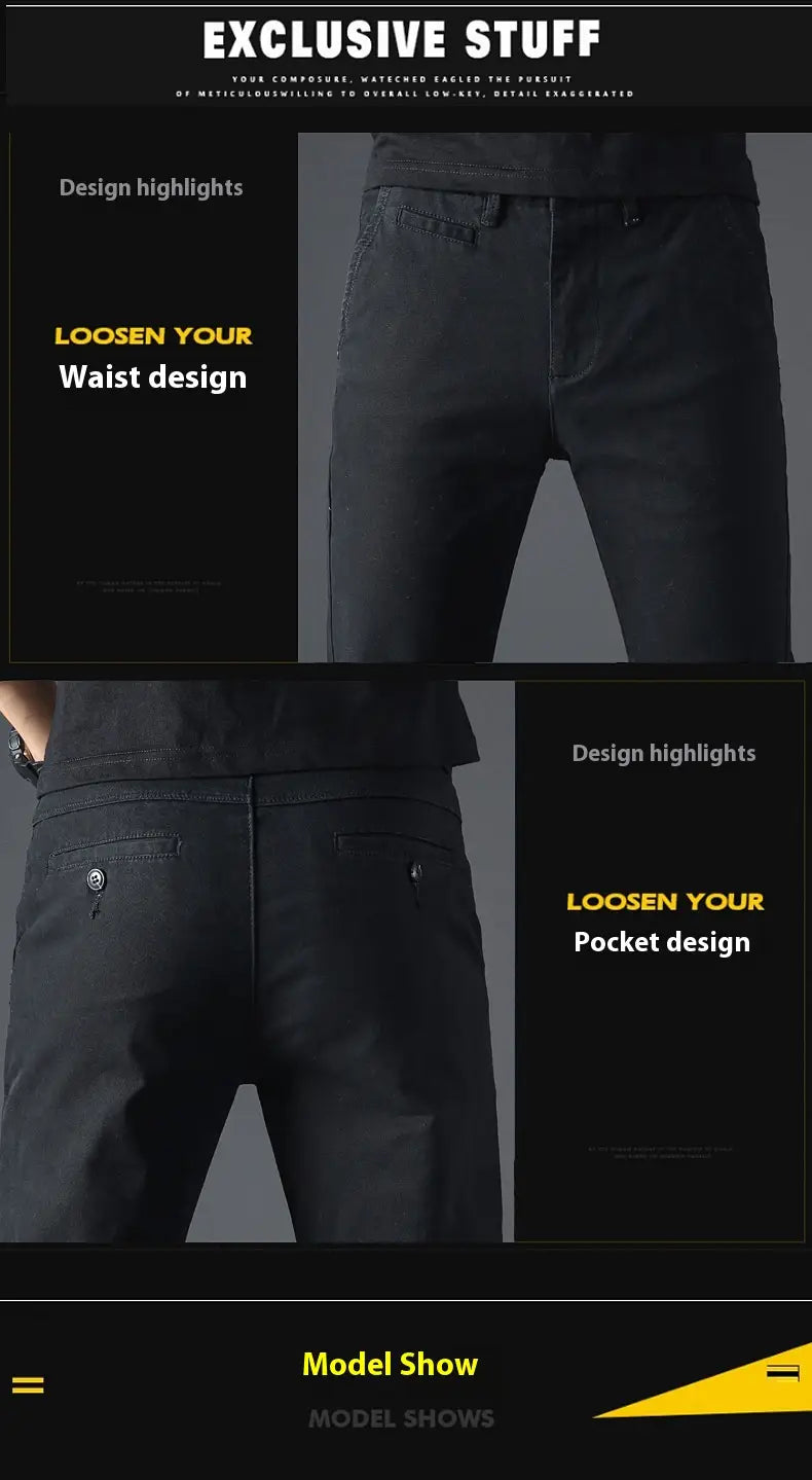Casual Trousers Slim Fit Straight Men