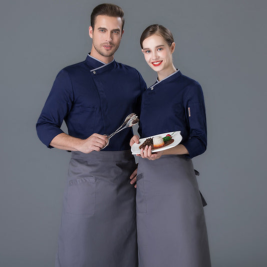 Chef's Work Clothes Long Sleeved Men's Hotel Western Food Shirt