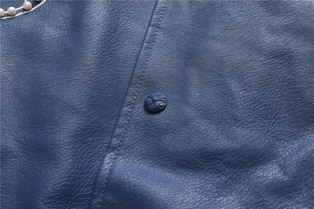 PU Leather Jacket Men’s And Women’s Fashion Autumn And Winter Tops Baseball Uniforms