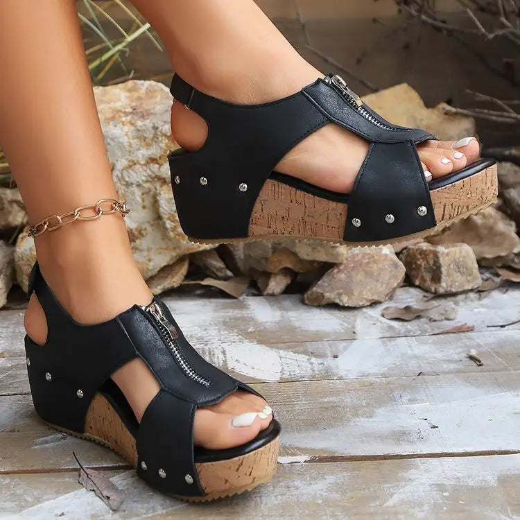 Summer Zipper Wedges