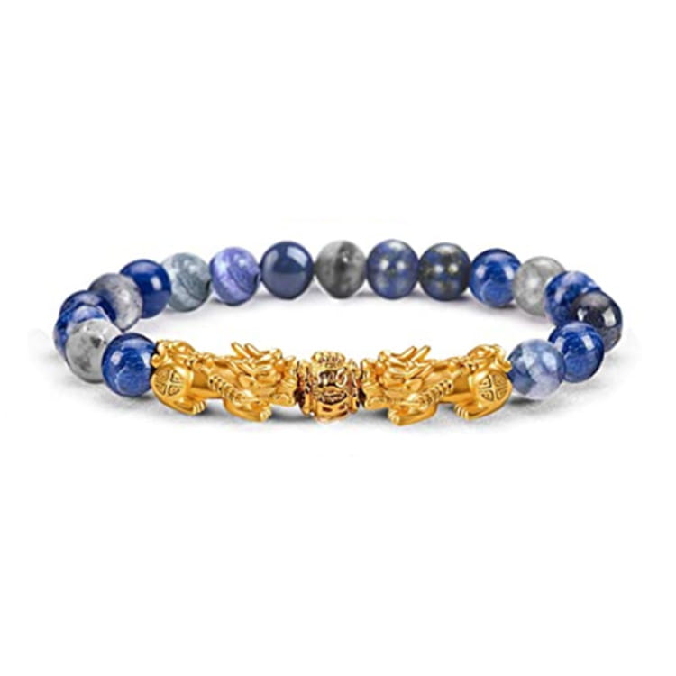 Beaded bracelet featuring golden dragon charms in Men’s and Women’s Bracelets collection.