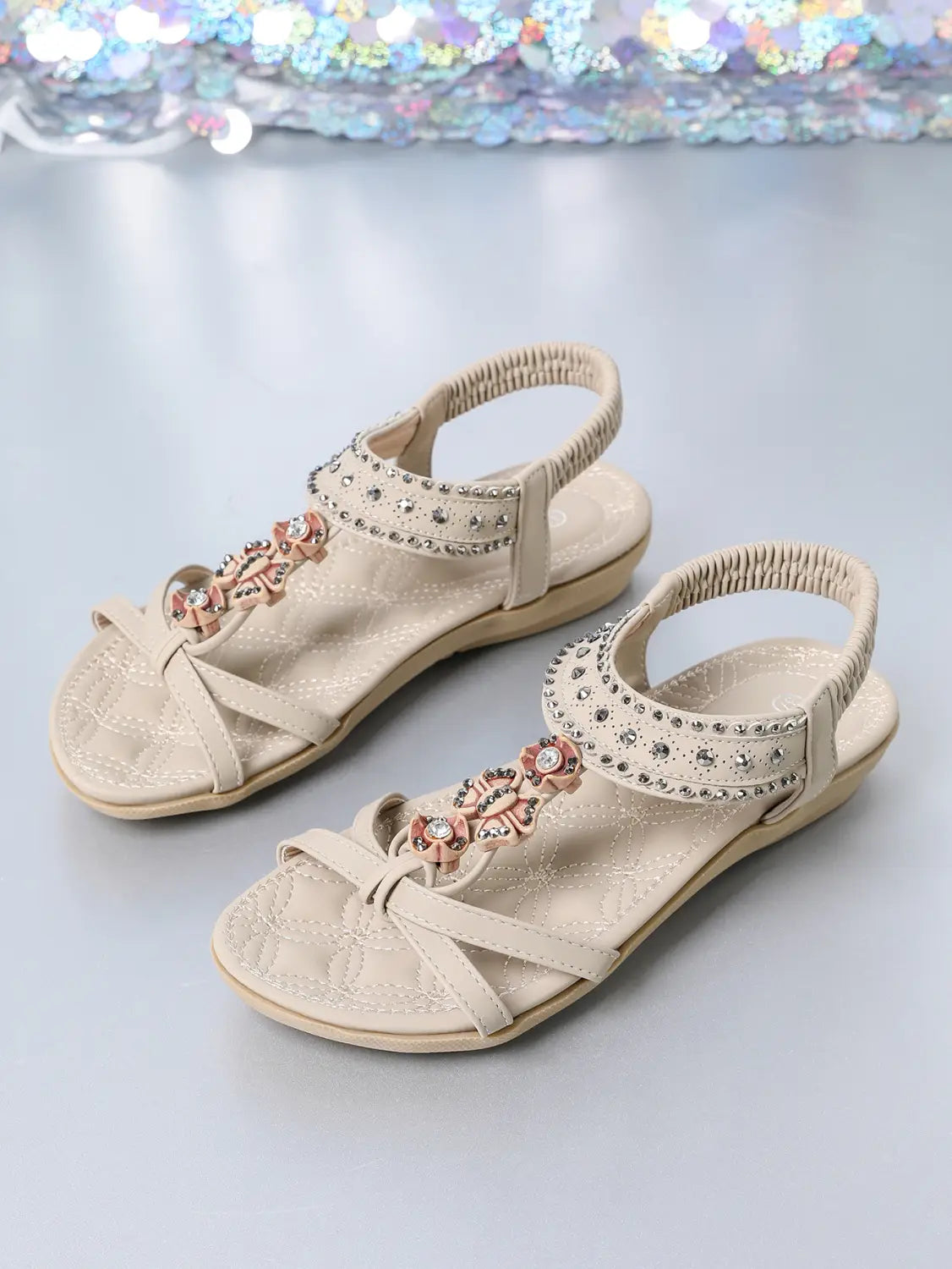 Women’s Flat Sandals Plus Size Diamond Casual Shoes