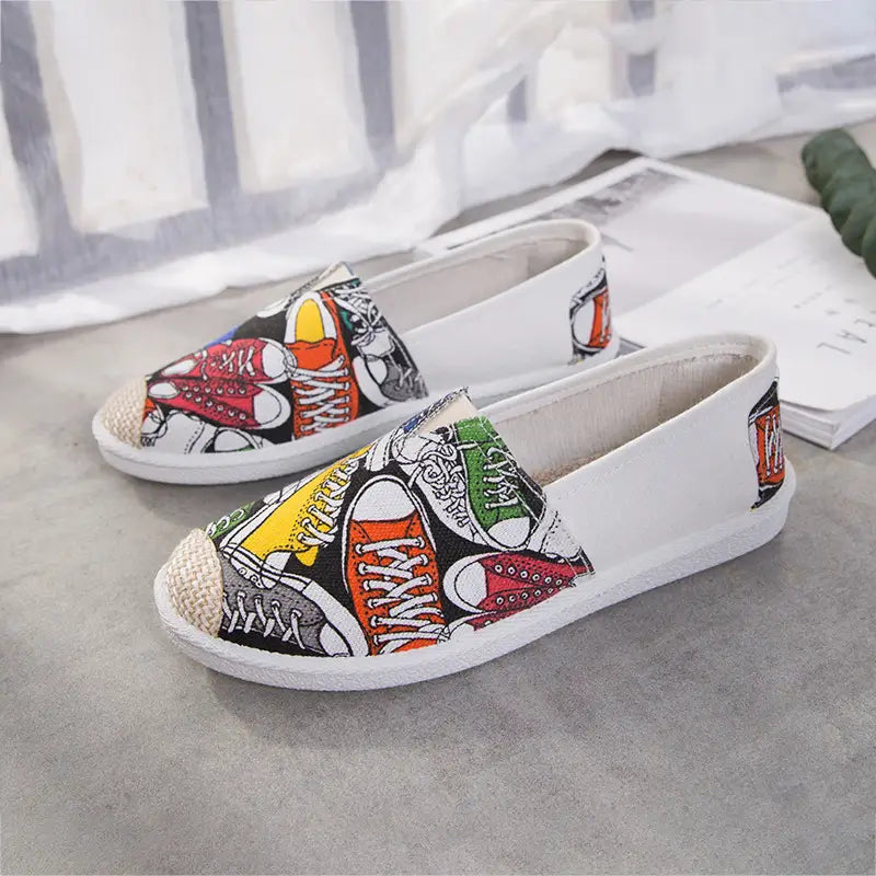 Woman Wears Lazy Fisherman’s Canvas Shoes