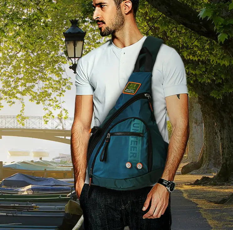 Men Oxford Sling Knapsack Shoulder Messenger Chest Bag Laptop Kettle Travel Assault Single Back Pack Cross Body