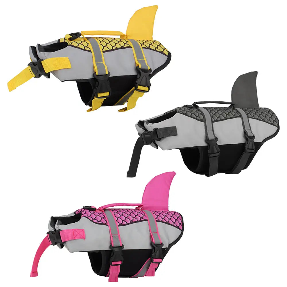 Swim Pet Dog Life Jacket Vest Clothes Life Vest Collar Harness Pets Swimming Summer Swimwear Scales Shark Pet Products