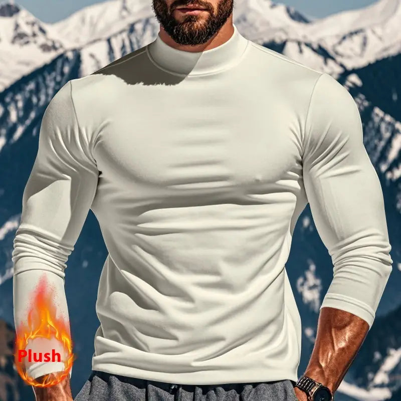 Bottoming Slim-fit Half Turtleneck Men’s Top