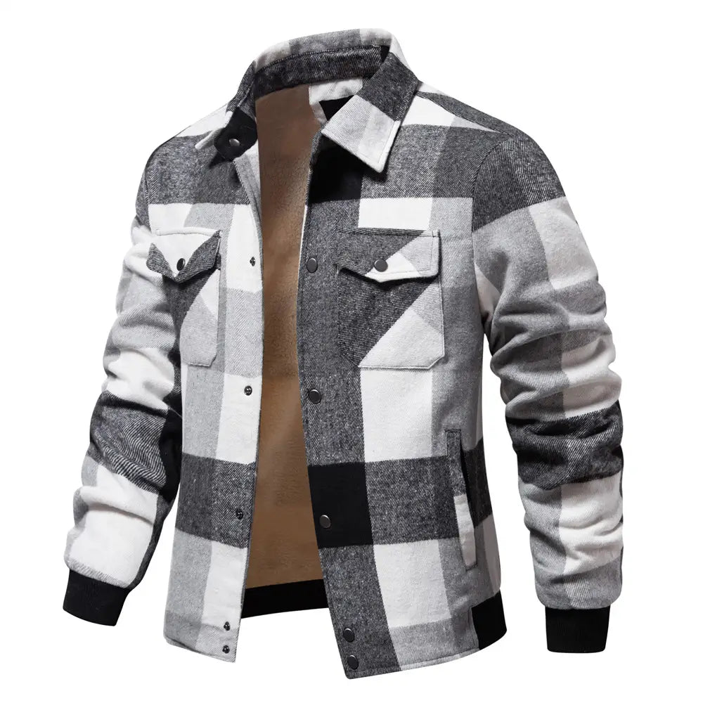 New Autumn And Winter Men’s Jacket Casual Plaid Coat