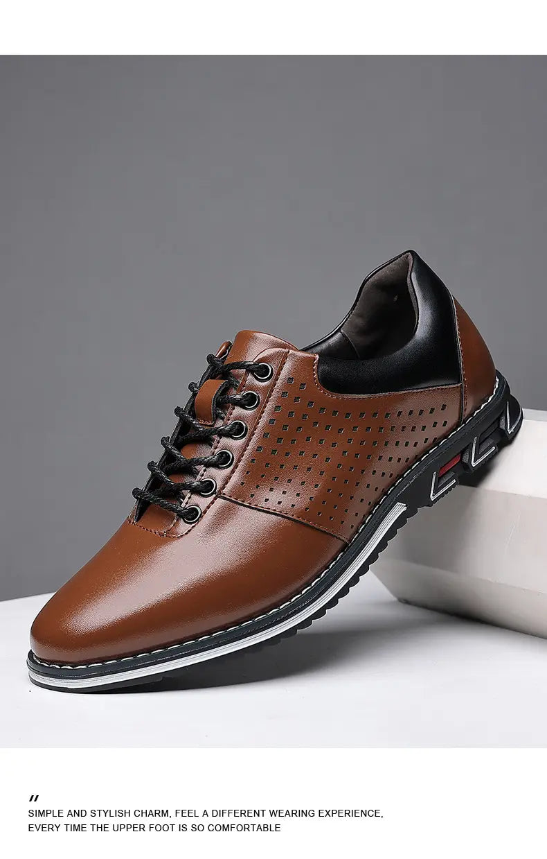 Height Increasing Insole Versatile Men’s Autumn New British Style Casual Korean Leather Shoes