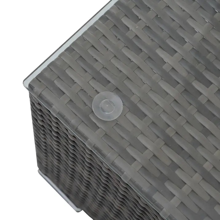 Patio Furniture Outdoor Furniture Seasonal PE Wicker Furniture 4 Set Wicker Furniture With Tempered Glass Coffee Table