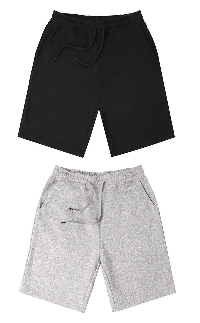 Men’s And Women’s Same Heavy Knit Sports Drawstring Straight Shorts