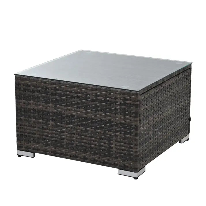 Patio Furniture Outdoor Furniture Seasonal PE Wicker Furniture 4 Set Wicker Furniture With Tempered Glass Coffee Table