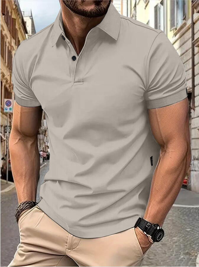 Men’s New Summer Solid Color Slim Short-sleeved Tops