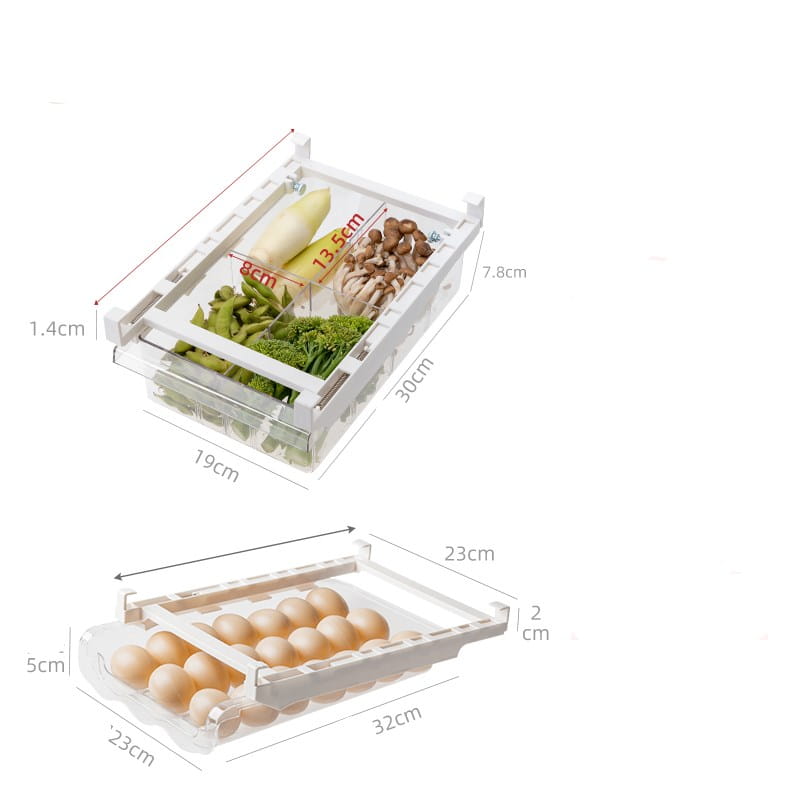 Kitchen Organizer Adjustable Kitchen Refrigerator Storage Rack Fridge Freezer Shelf Holder Pull-out Drawer Organiser