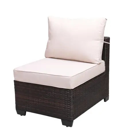 Outdoor Garden Patio Furniture 7Piece PE Rattan Wicker Cushioned Sofa