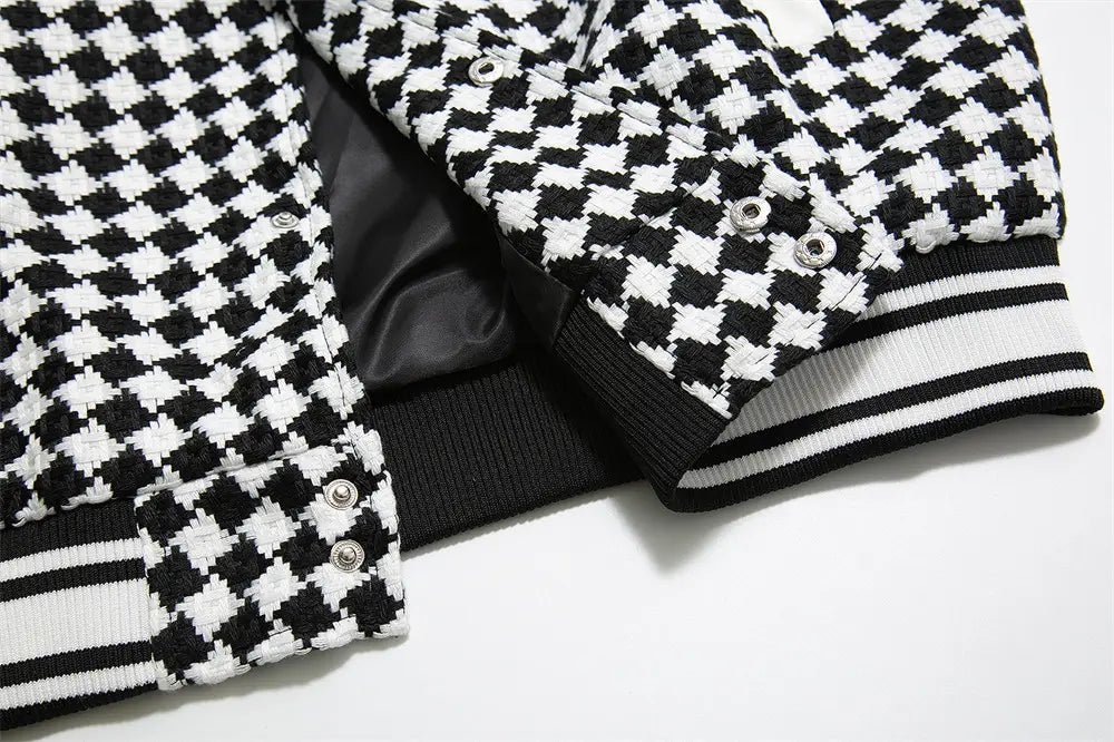 Dice Pattern Embroidered Baseball Uniform Men