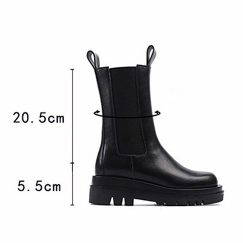 Trendy elastic women’s shoes slim leather ladies Martin boots