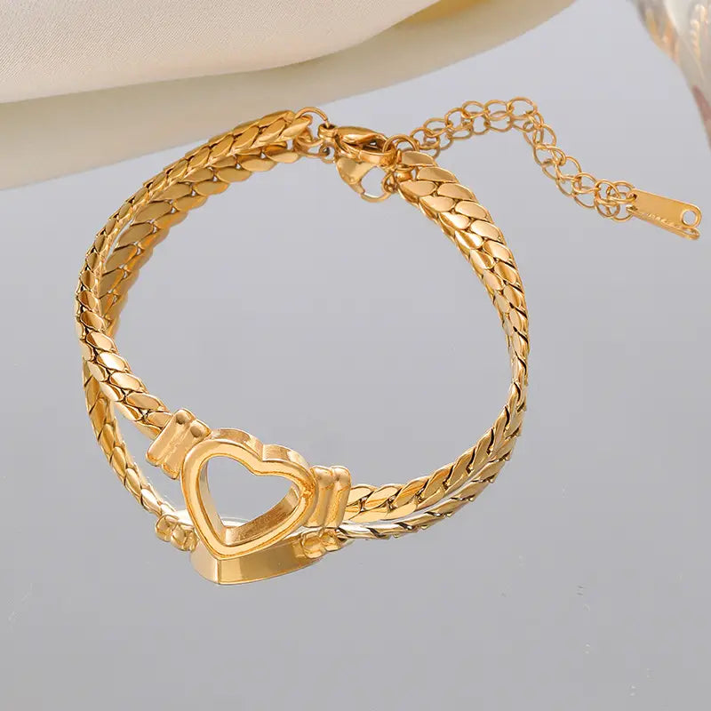 Personalized Love Chain Necklace Bracelet For Women Fashion Titanium Steel Non-fading Clavicle Chain Jewelry