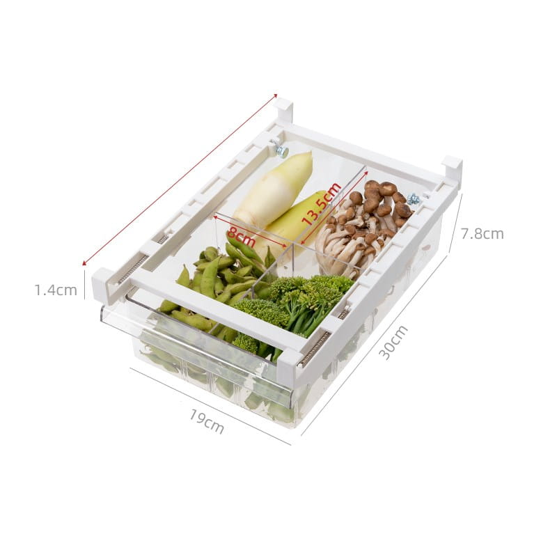 Kitchen Organizer Adjustable Kitchen Refrigerator Storage Rack Fridge Freezer Shelf Holder Pull-out Drawer Organiser