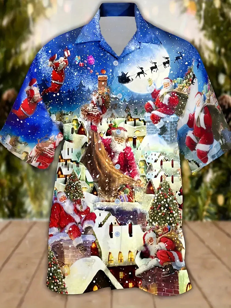 European And American Christmas Plus Size Men’s 3D Shirt