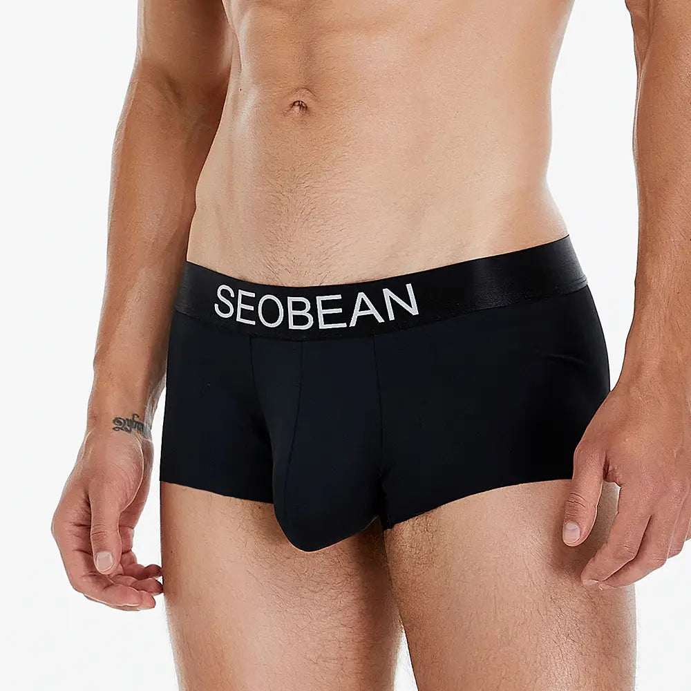 Men’s Underwear Low Waist Ice Silk Boxers