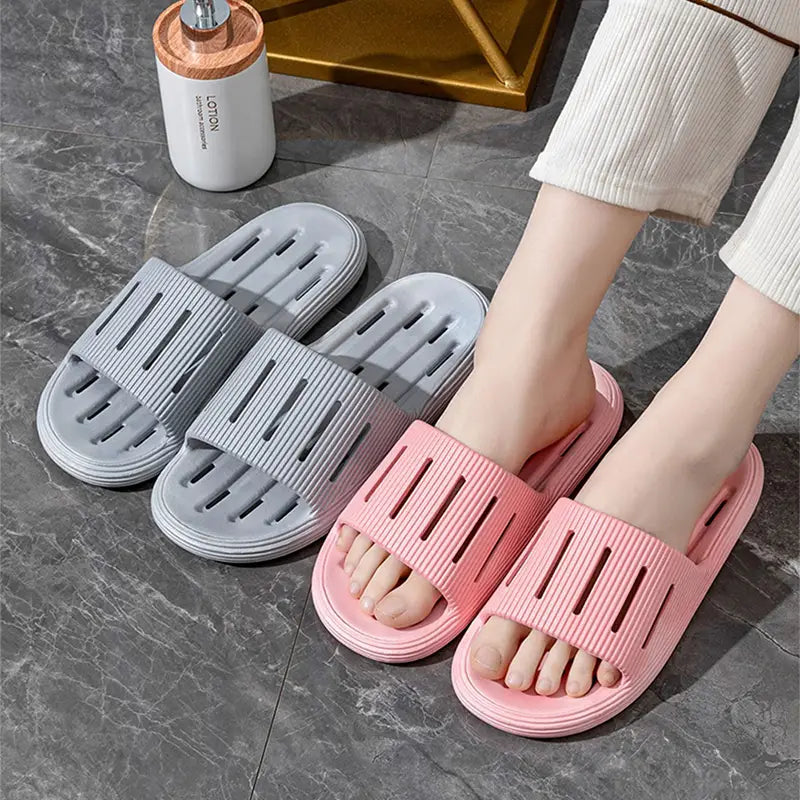 Summer Home Slippers With Hollow Sole Design Non-slip Floor Bathroom Slipper For Women Men’s House Shoes